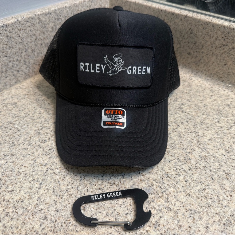 Riley Green Trucker Hat with carabiner/bottle opener